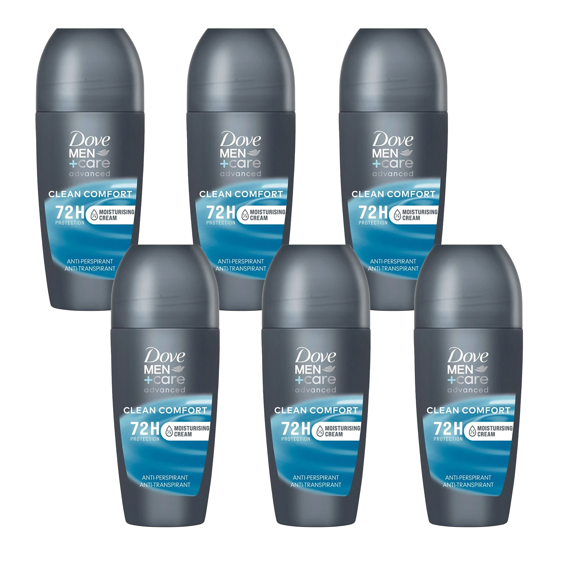 6x 50ml Men's Antiperspirant Roll Ons