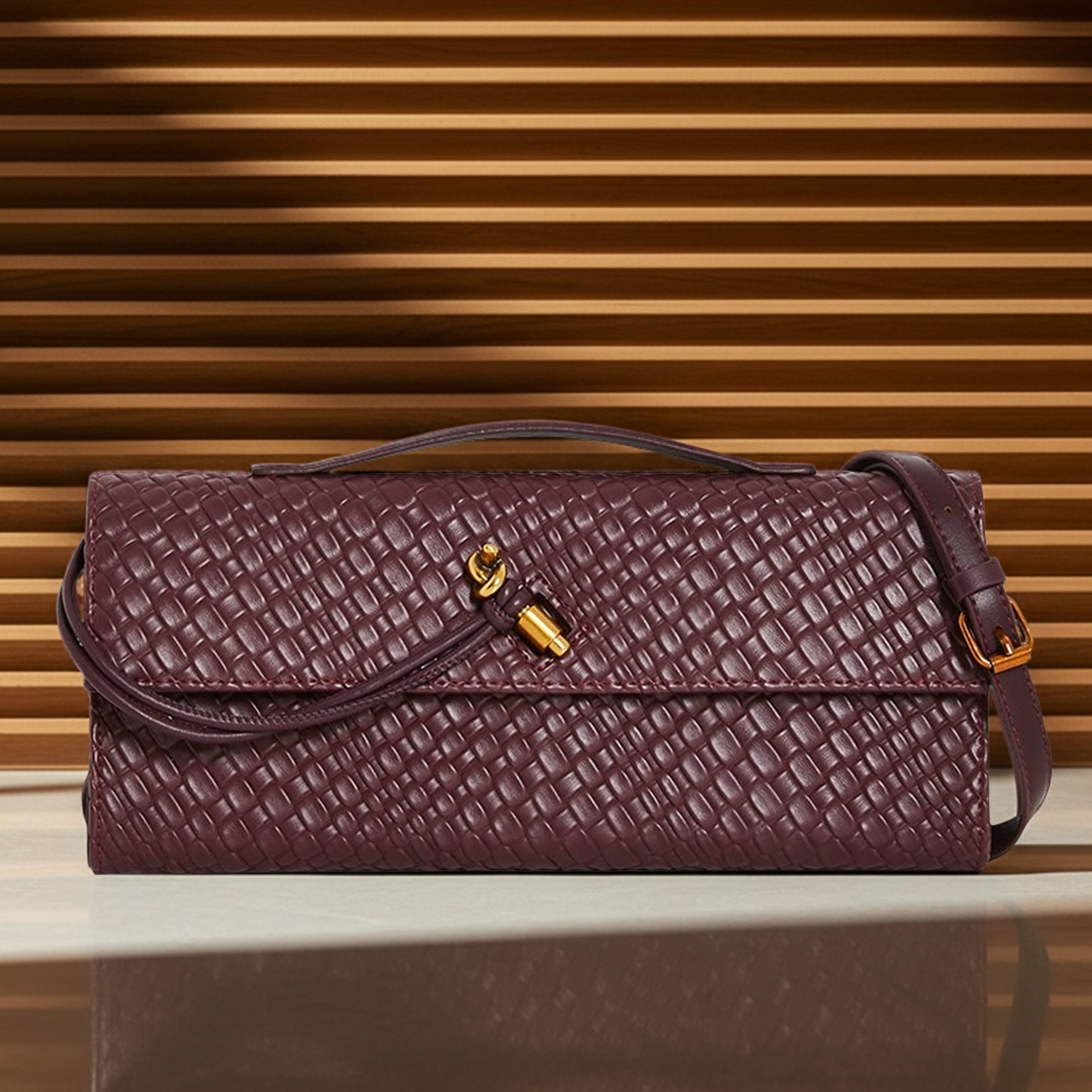 Woven Textured Clutch Bag