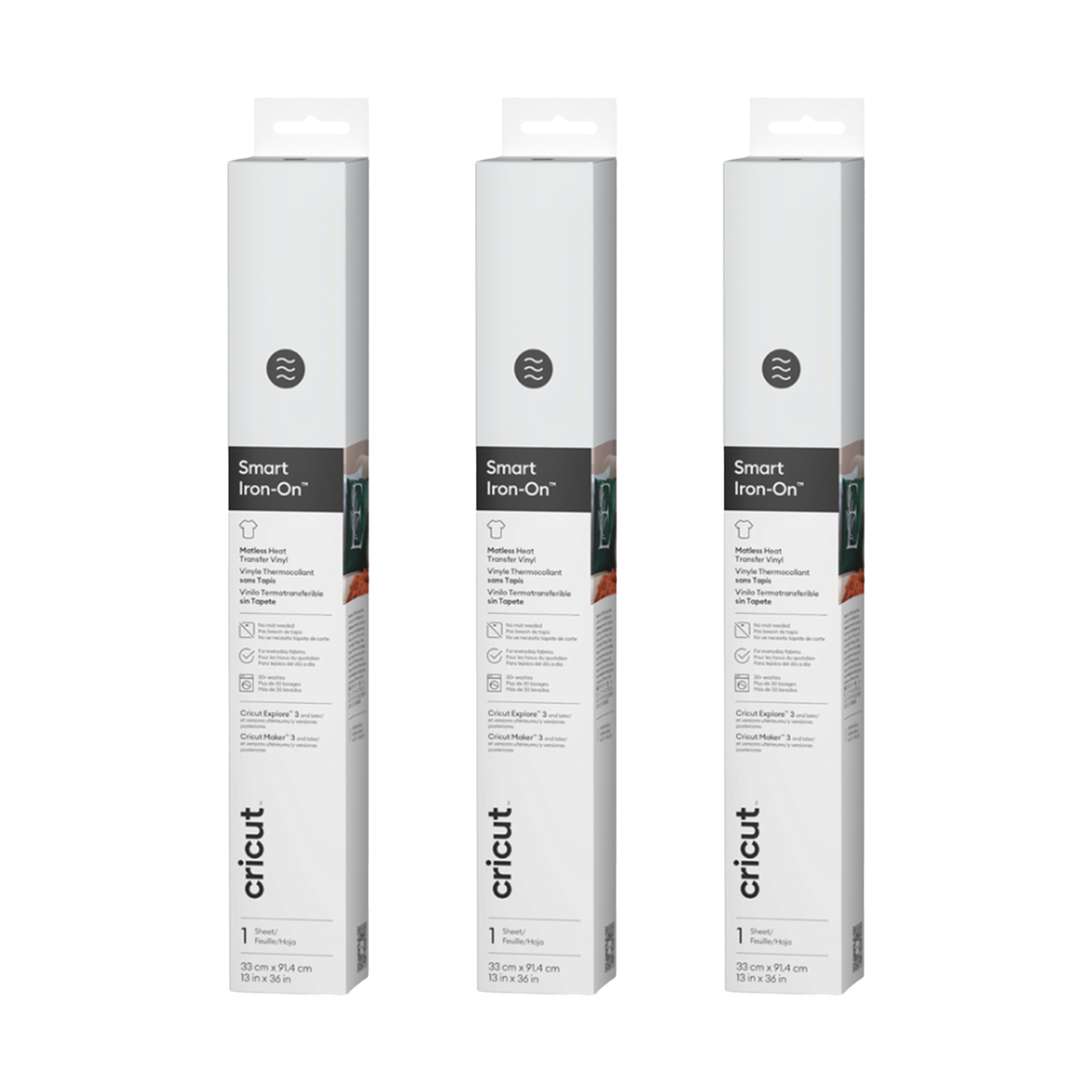 3x Smart Iron-On™ Matless Heat Transfer Vinyl Rolls