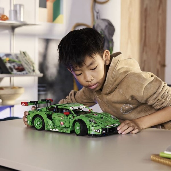 1313-Piece Technic Porsche 911 GT3R Rexy AO Racing Car