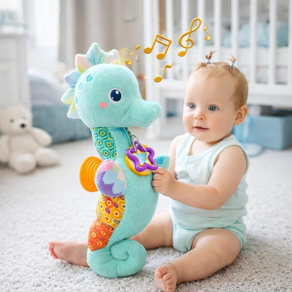 Sensory Musical Seahorse Plush Toy