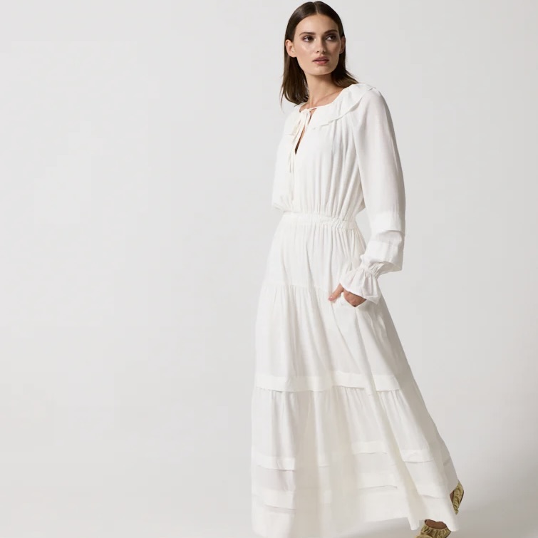 Ladies Joannie Pleat Maxi Dress