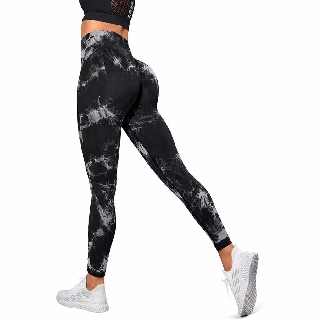 Ladies Marble Print Tummy Control Tights