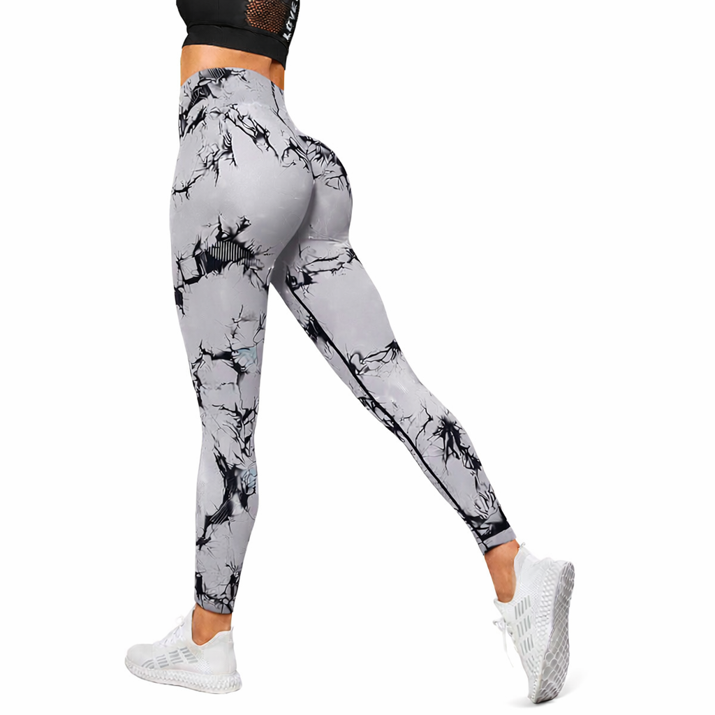 Ladies Marble Print Tummy Control Tights