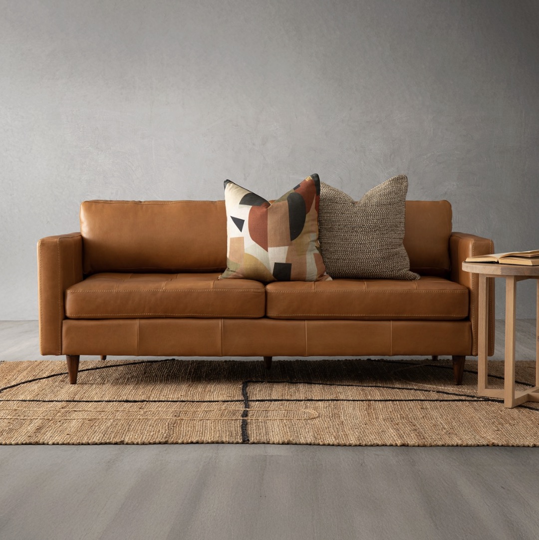 3-Seater Leather Tan Couch