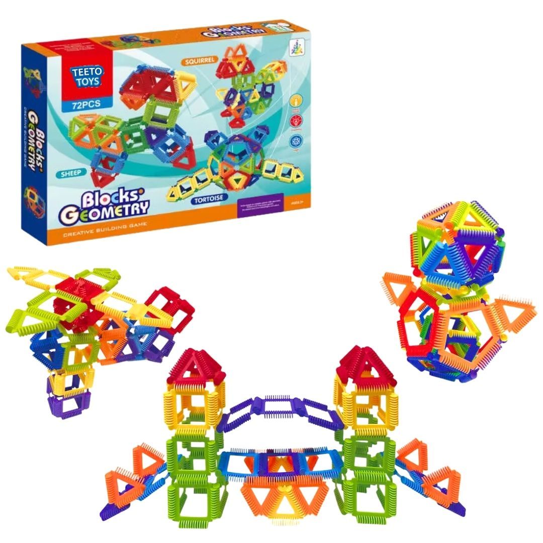 72-Piece Geometry Building Blocks Set