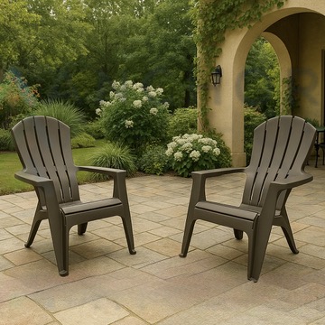 2x Outdoor Adirondack Ergonomic Beach Patio Chairs with Armrest