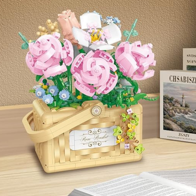 1277-Piece Flower Basket Building Block Set