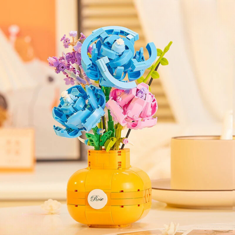 Flower Bouquet in Vase Building Block Set