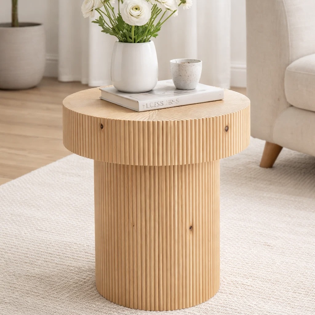 Modern Oak-Style Side Table