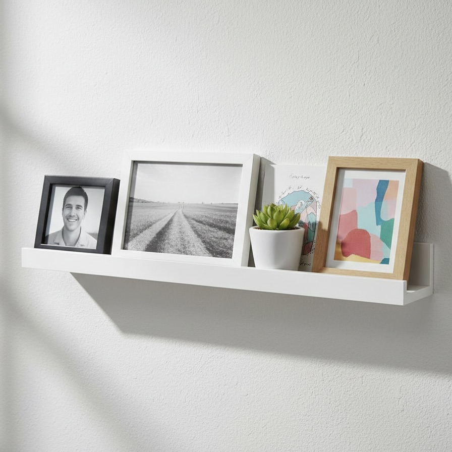 2x DIY Floating Picture Ledge Shelves