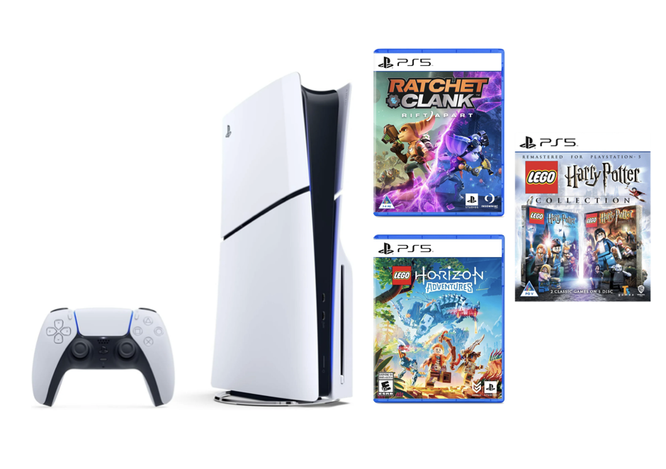 PlayStation 5 Standard Edition Console with Controller and 3x Games