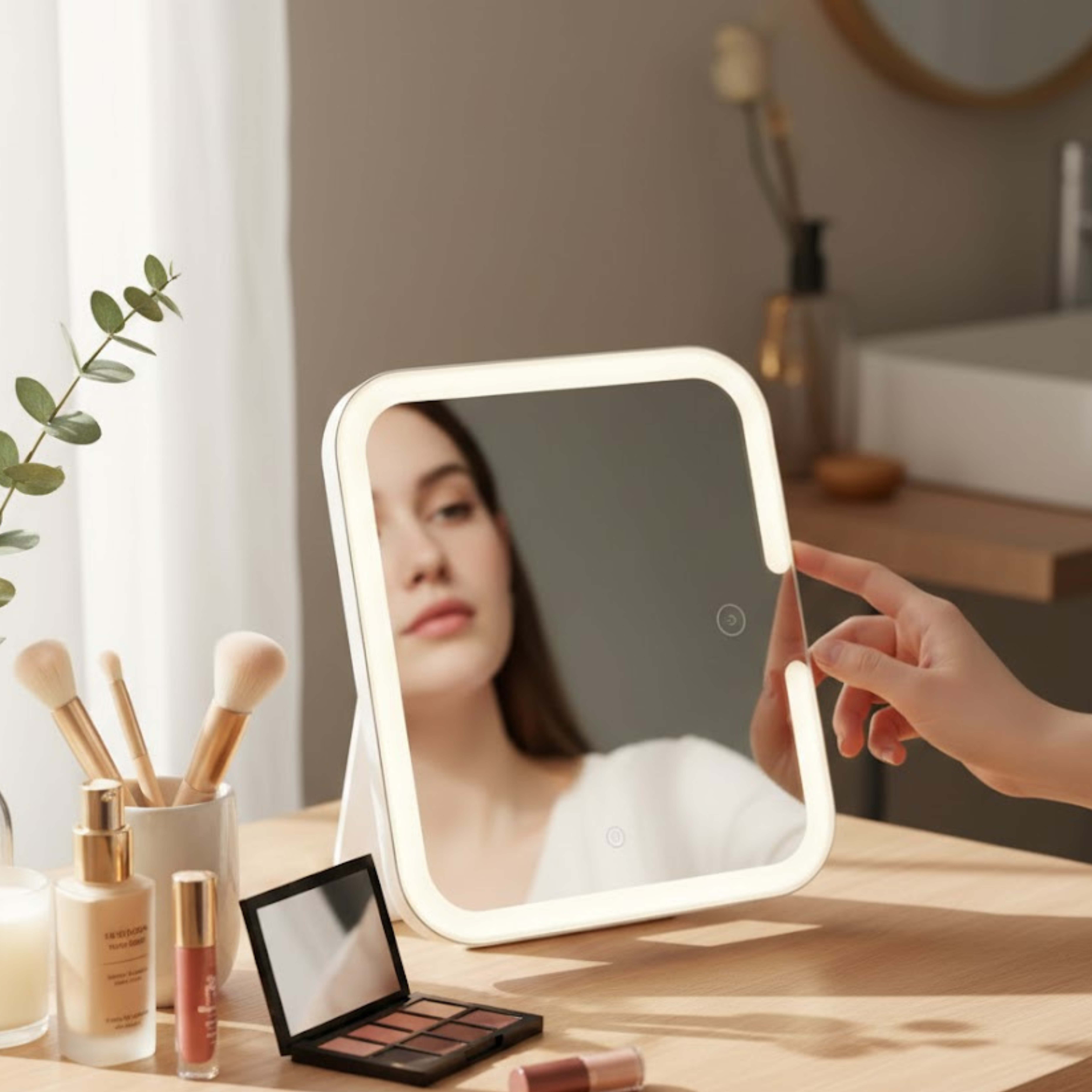 LED Cosmetic Makeup Mirror with Stand