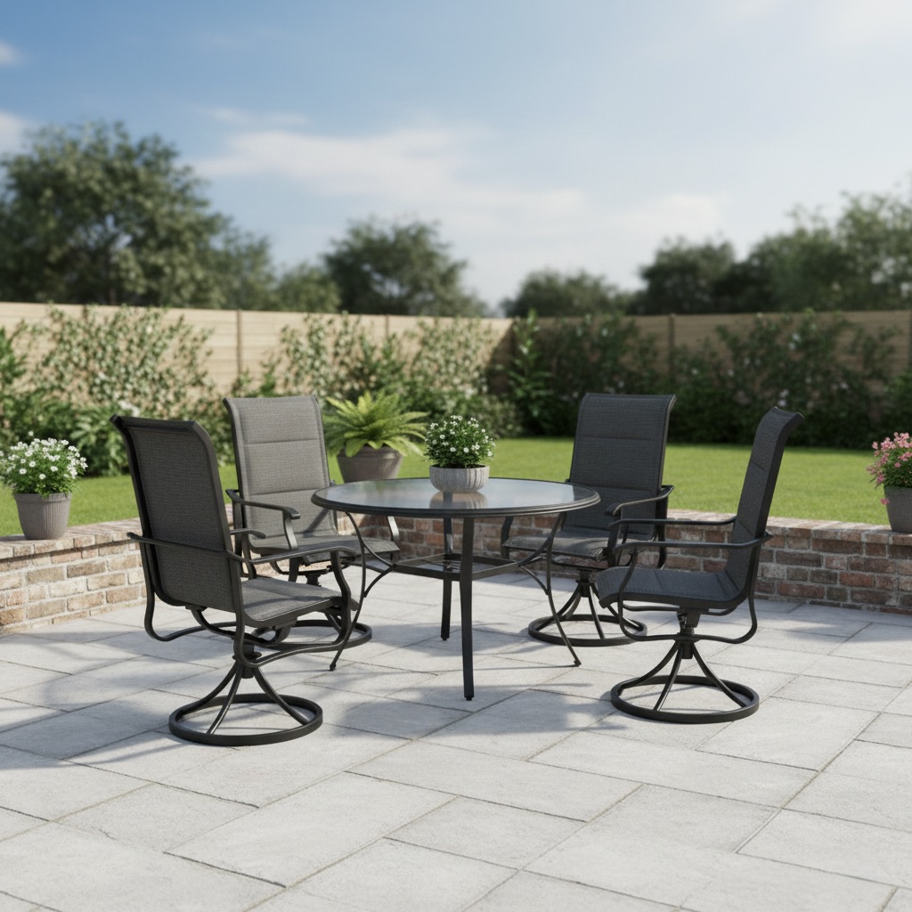 5-Piece Swivel Chair Patio Dining Set