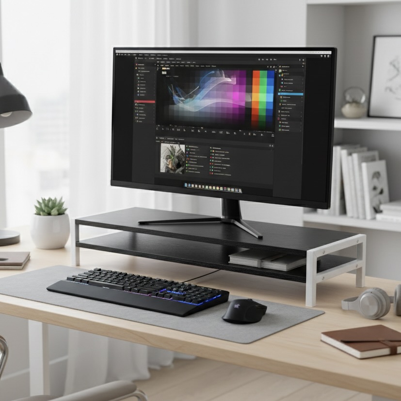 2-Tier Steel Frame Desktop Monitor Stand