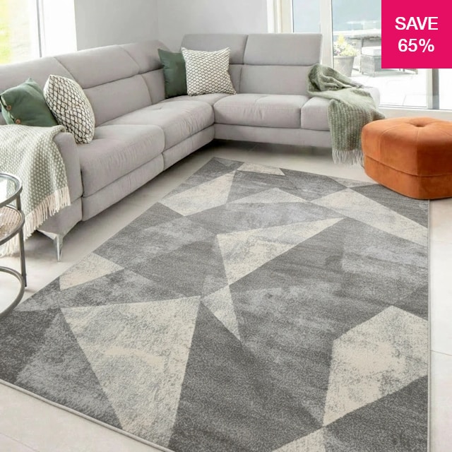 65% off on Fusion Abstract Triangle Rug | OneDayOnly