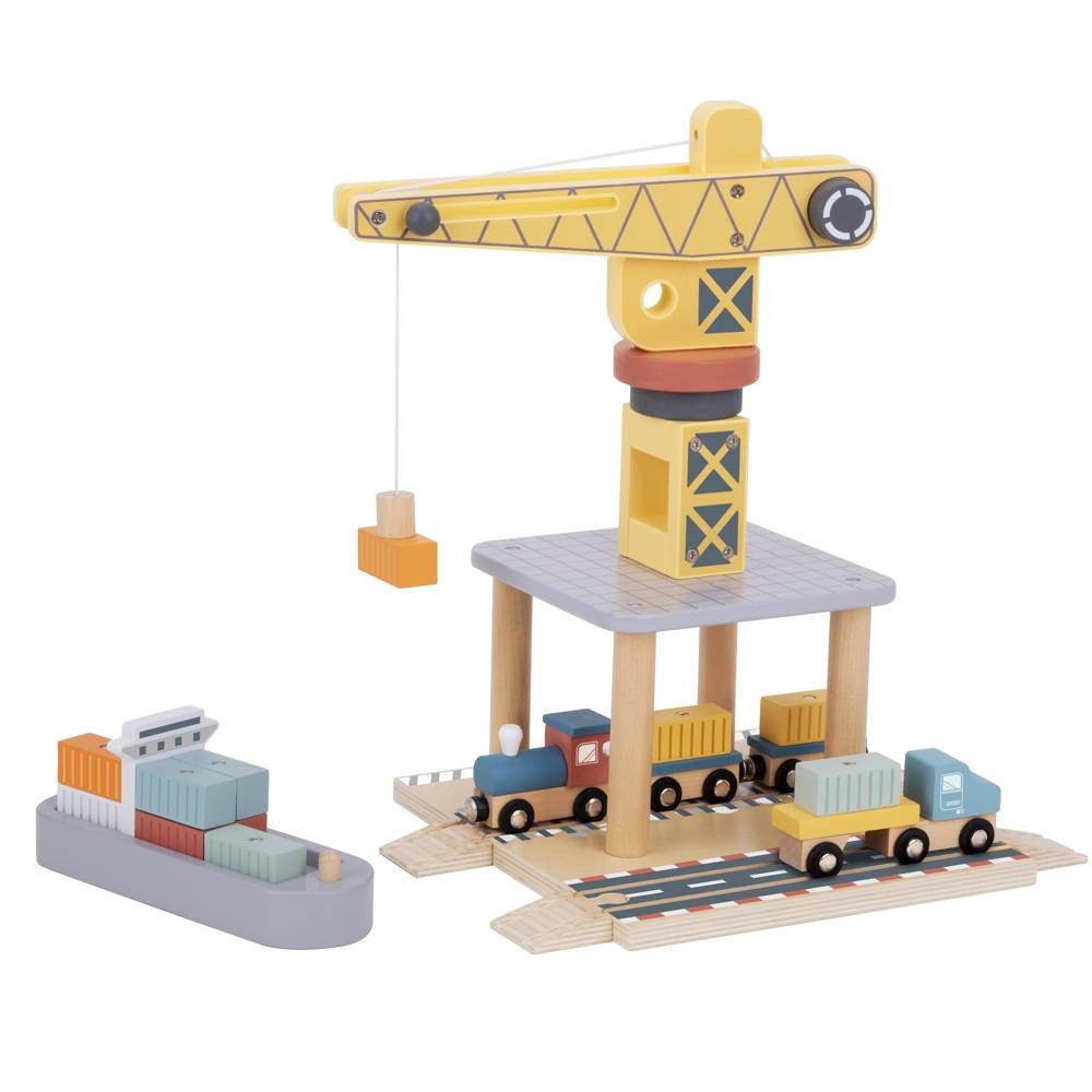 Pretend Play Port Crane Toy Set