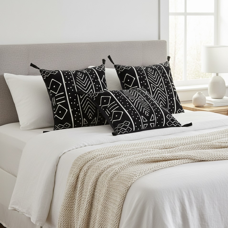 3x Velvet Cushions with Filling