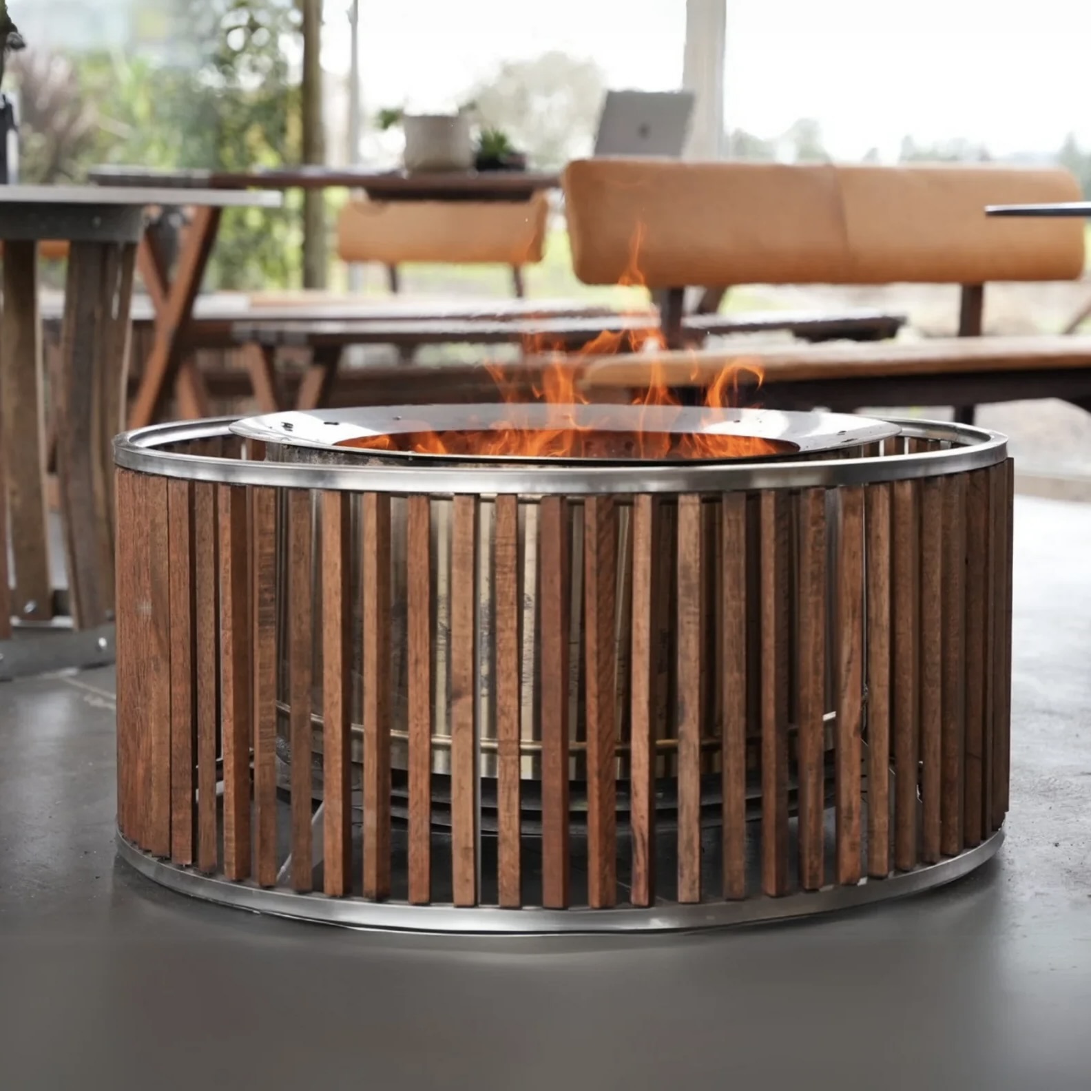 Wooden Facade Scout Firepit