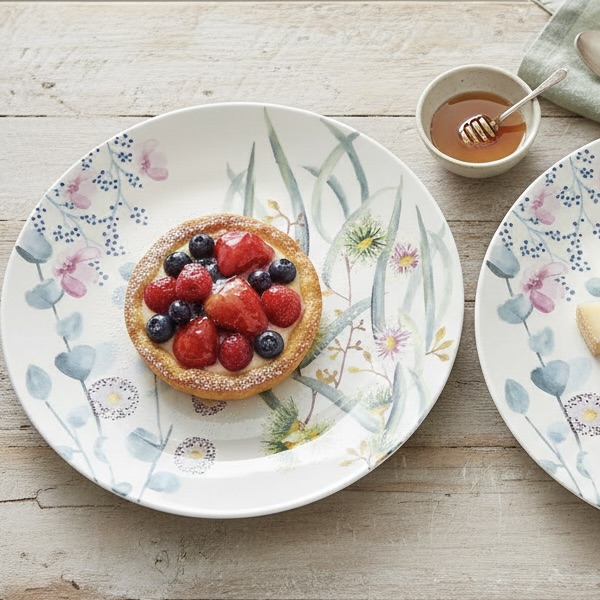 4x 33cm Eucalyptus Bloom Round Platters