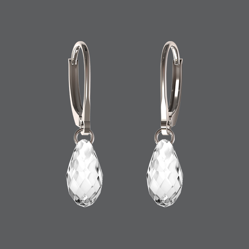 9kt Gold or Sterling Silver Birthstone Drop Earrings