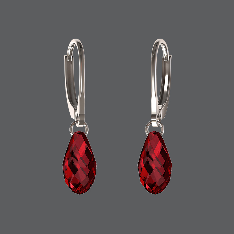 9kt Gold or Sterling Silver Birthstone Drop Earrings