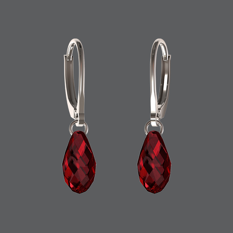 9kt Gold or Sterling Silver Birthstone Drop Earrings