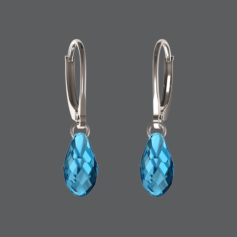 9kt Gold or Sterling Silver Birthstone Drop Earrings