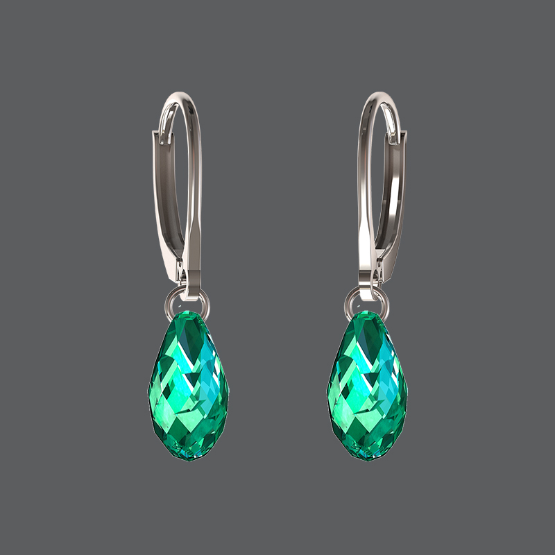 9kt Gold or Sterling Silver Birthstone Drop Earrings