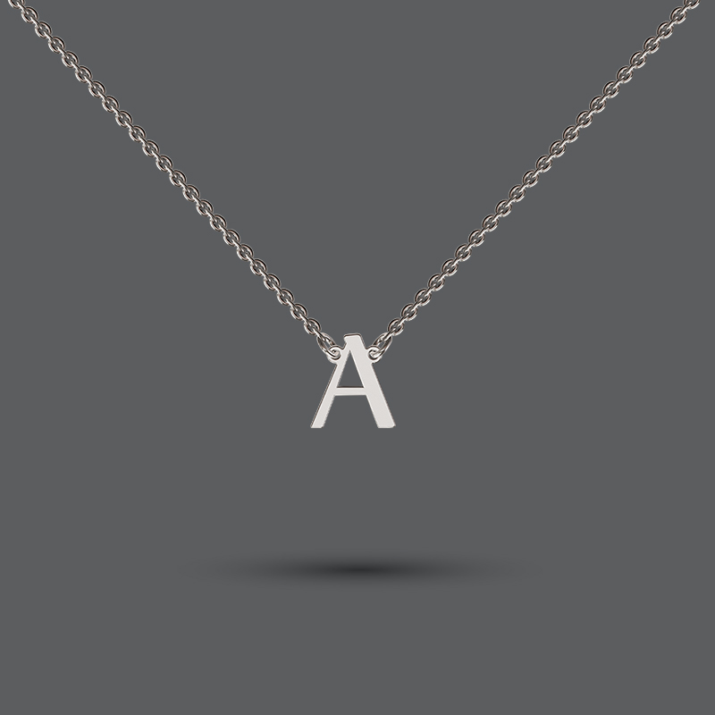 9kt Gold or Sterling Silver Petite Initial Necklace