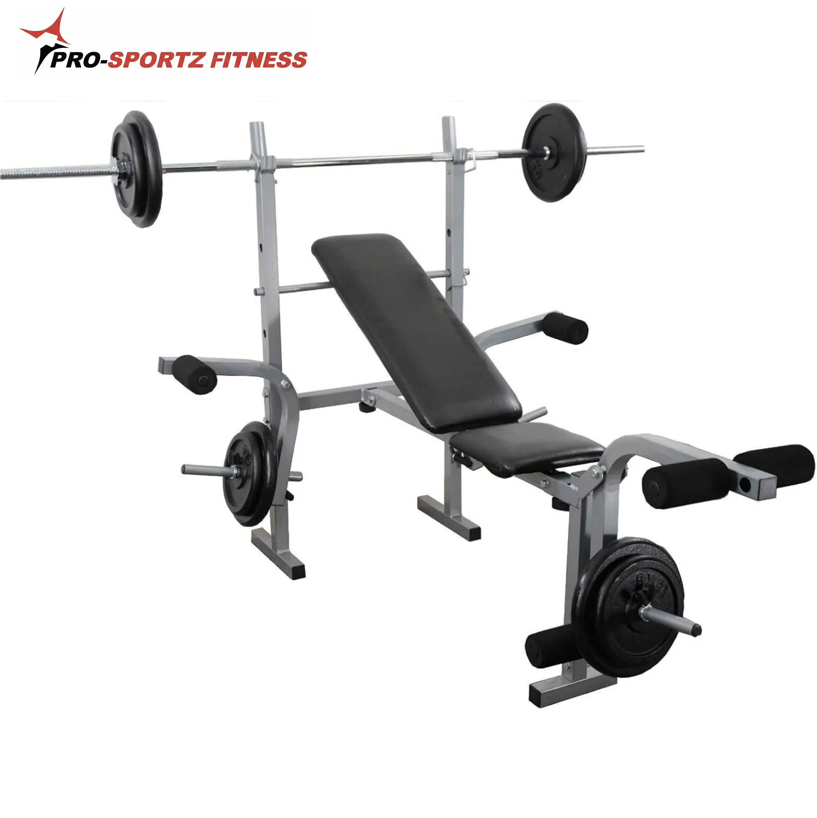 Multifunction Adjustable Weight Bench with Leg Developer and Barbell Rack