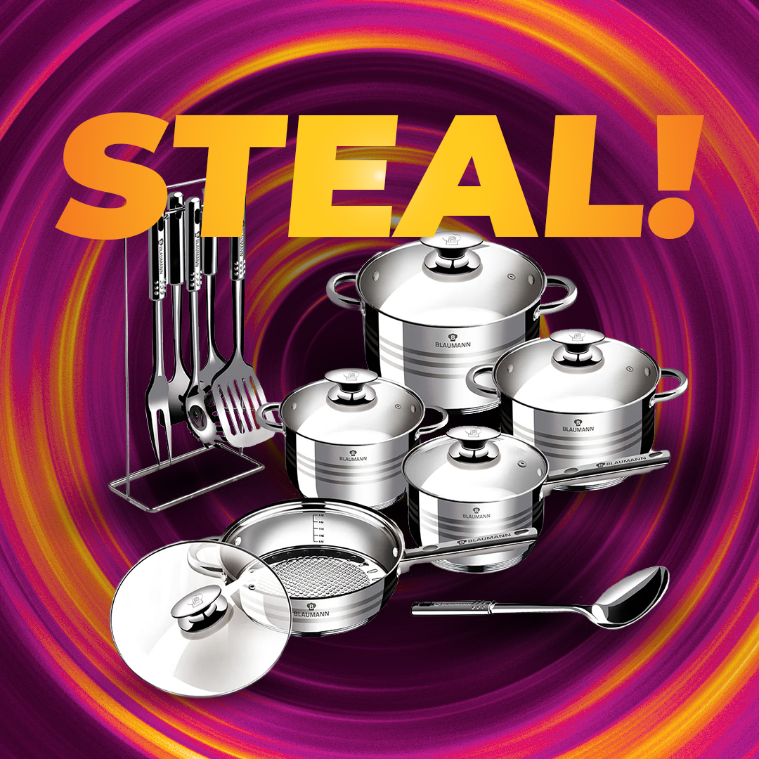 Stainless Steel Induction Bottom Jumbo Cookware Set