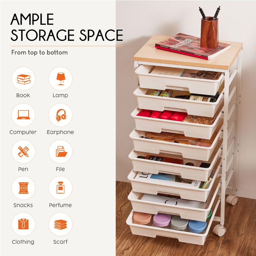 35% off on 8-Drawer Mobile Utility Storage Cart | OneDayOnly