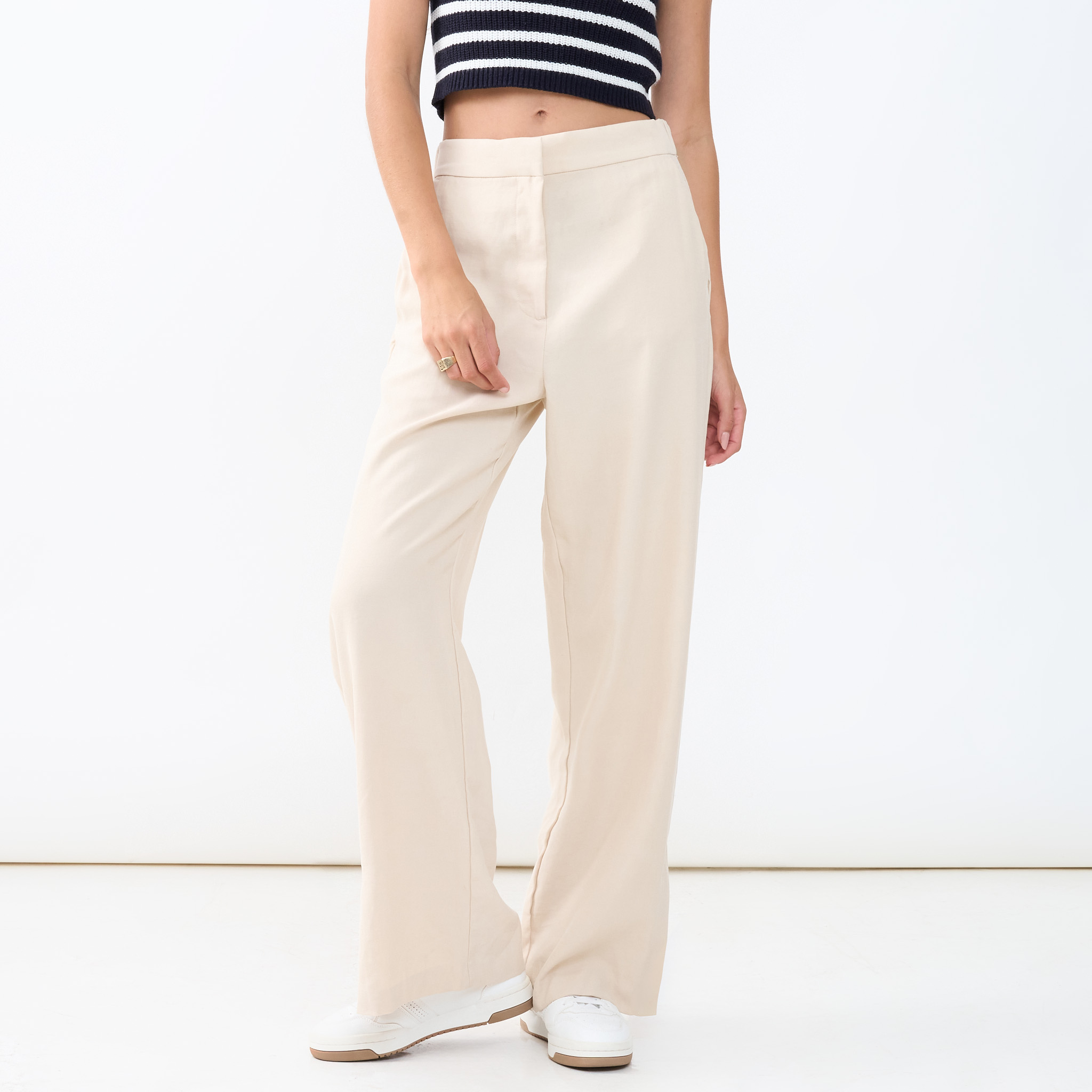 Ladies High-Waist Flowy Trousers