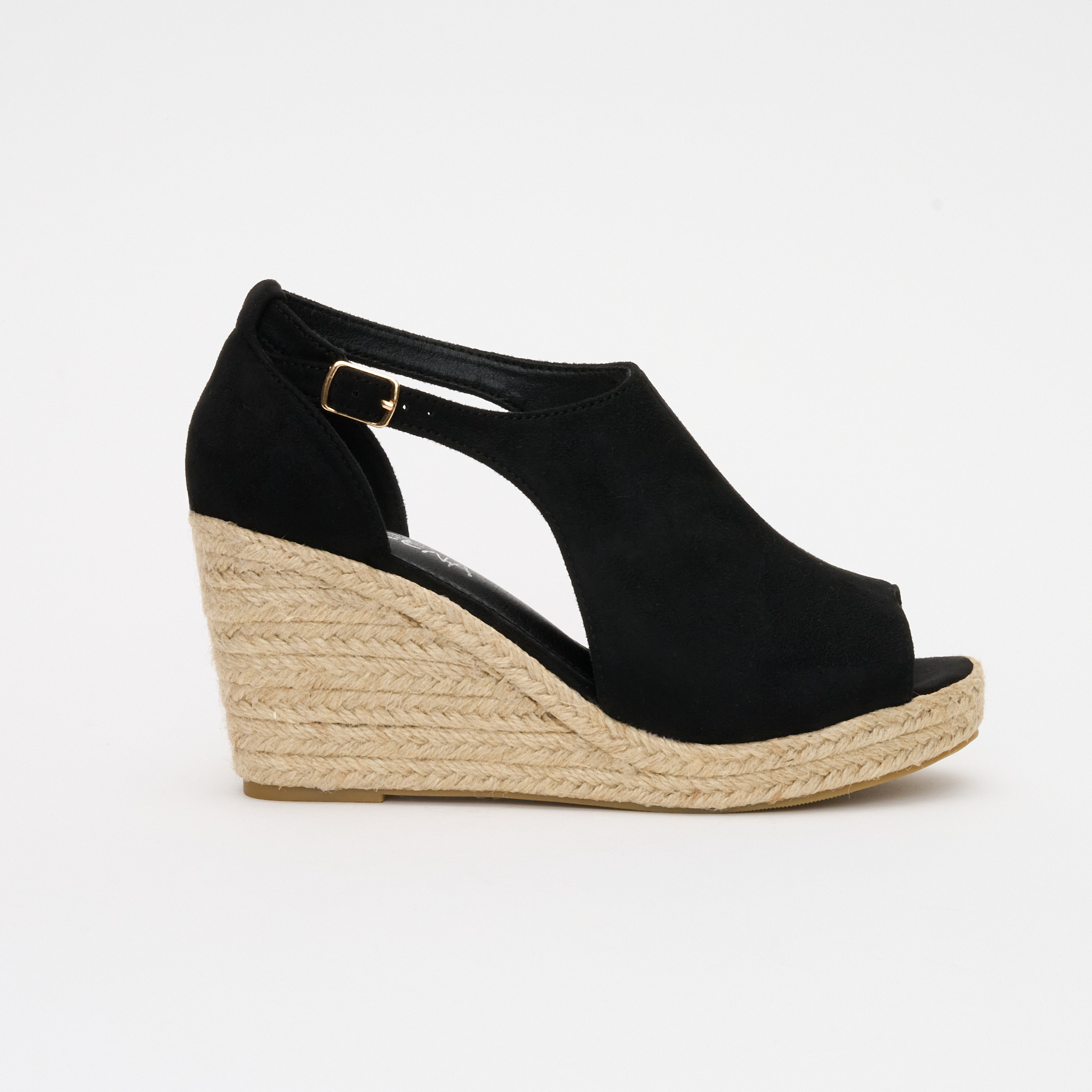 Ladies Cover Espadrille Open-Toe Wedge Heels