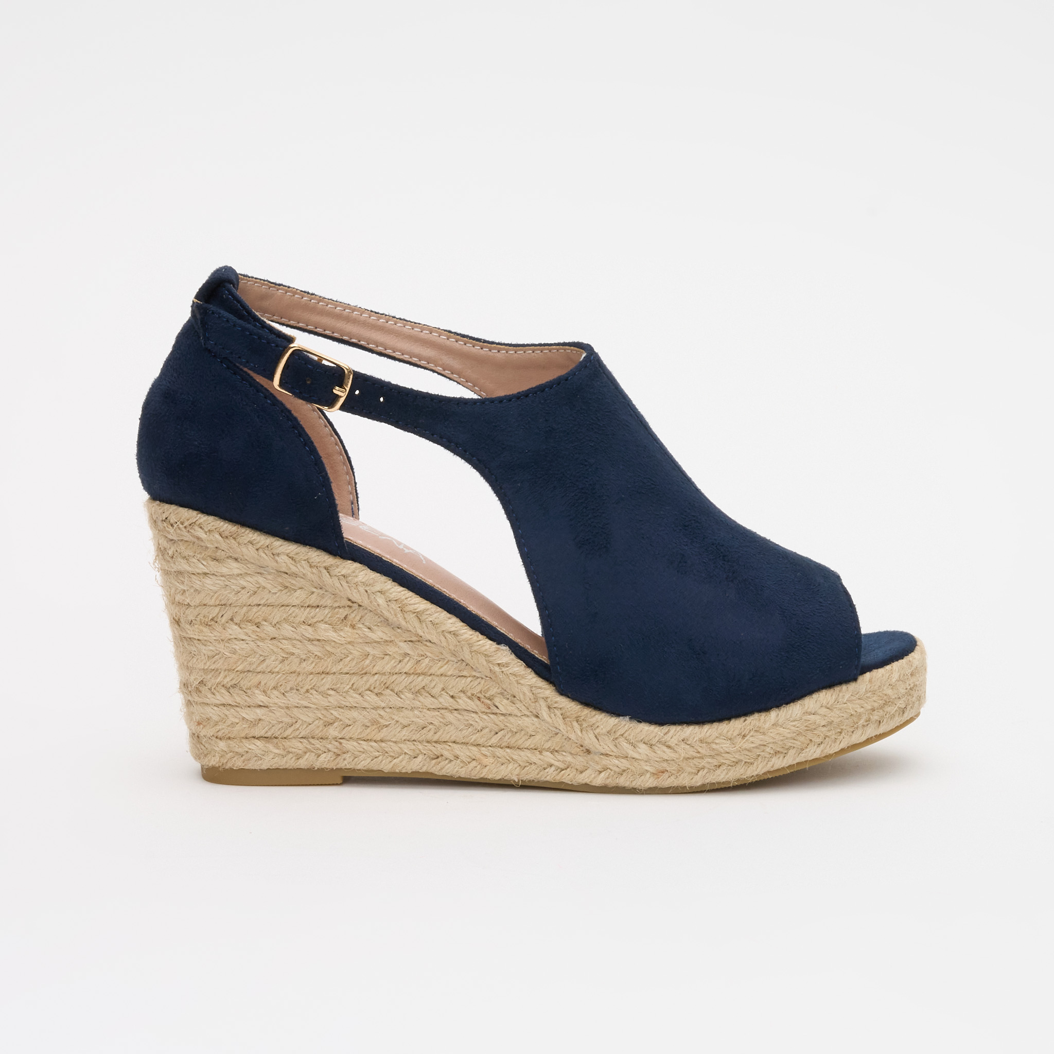 Ladies Cover Espadrille Open-Toe Wedge Heels