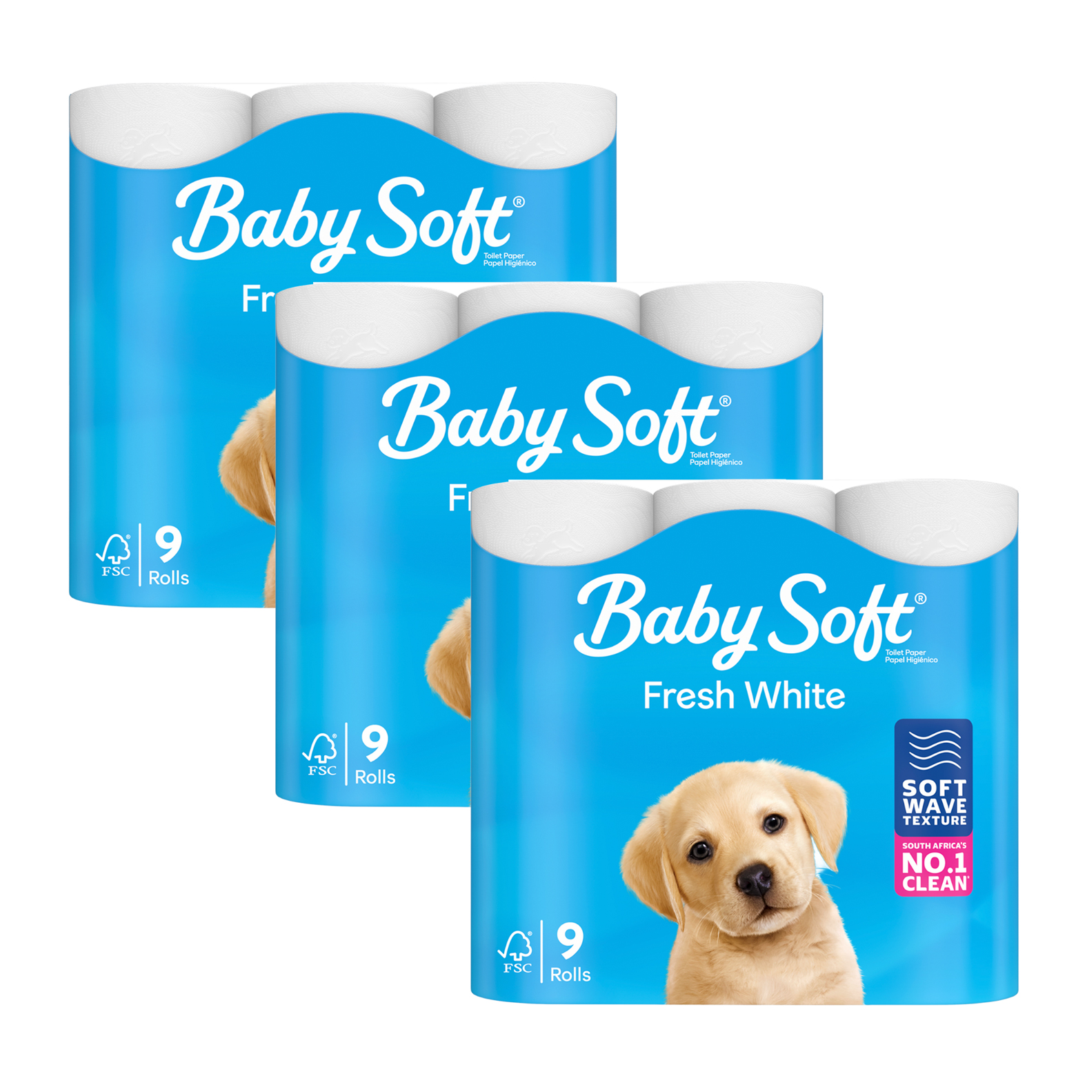 3x 9's 2-Ply White Toilet Paper