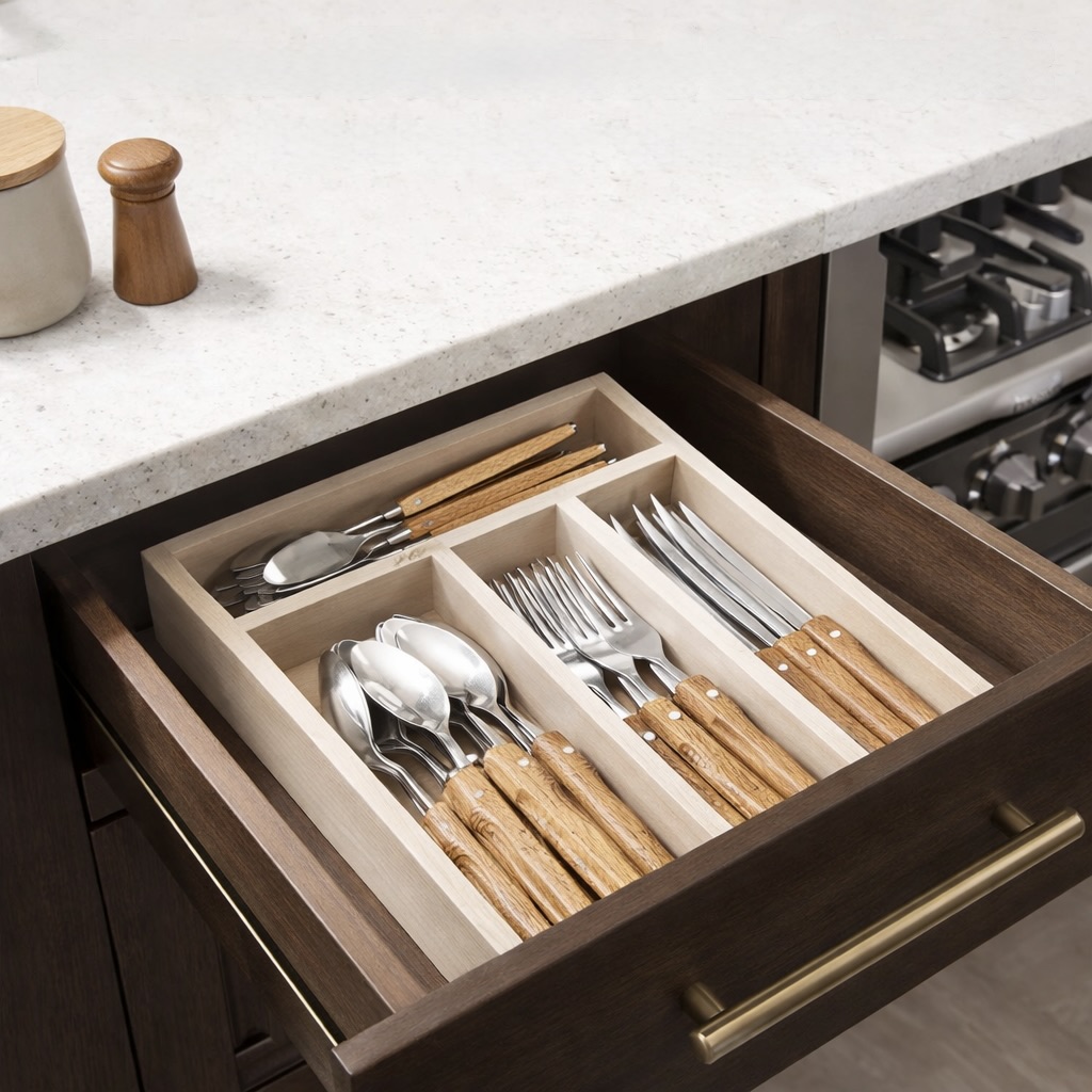 24-Piece Olive Wood Cutlery Set