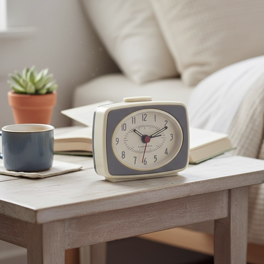 Classic Retro Grey Alarm Clock