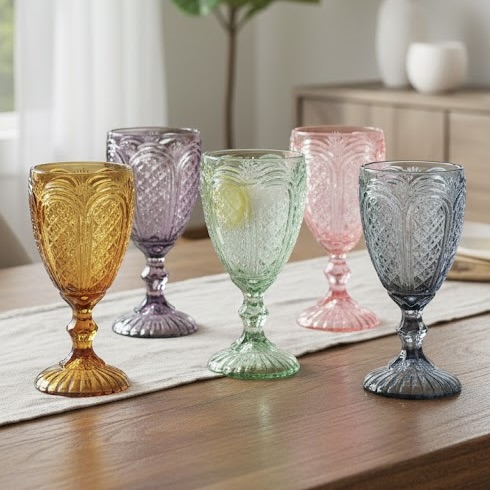 6x 305ml Carousel Stem Glasses