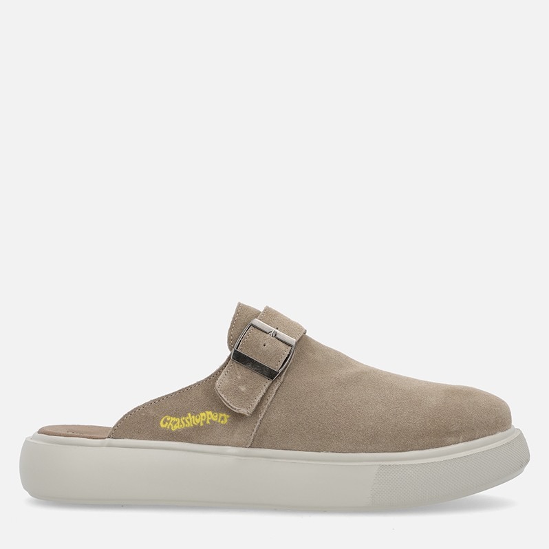 Men's Rico Genuine Suede Taupe Mule Sandals