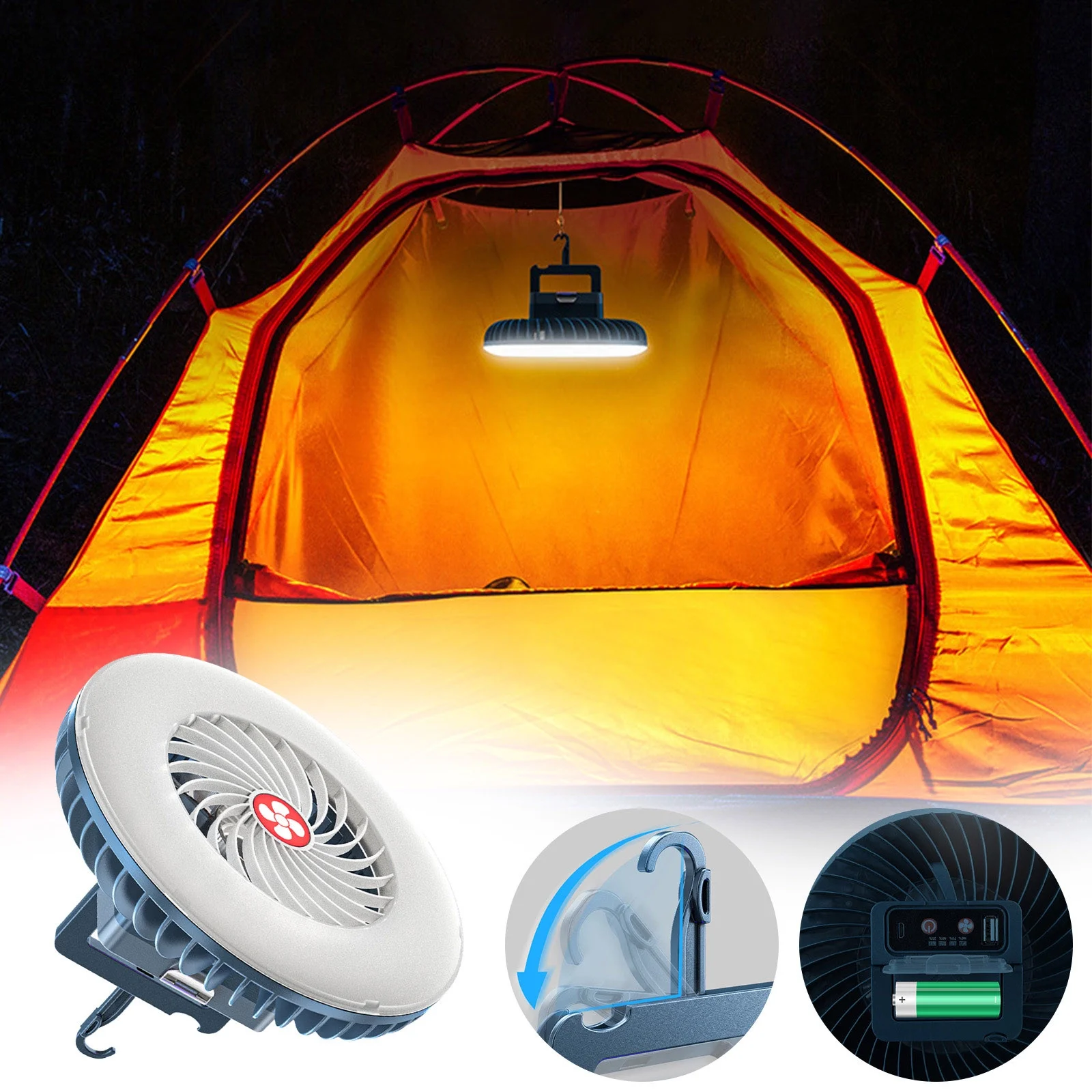 2-In-1 Twista Rechargeable Fan with LED Light