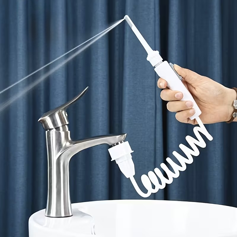 Faucet-Connected Portable Dental Water Flosser