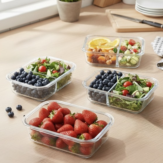 10-Piece Airtight Divided Borosilicate Glass Container Set