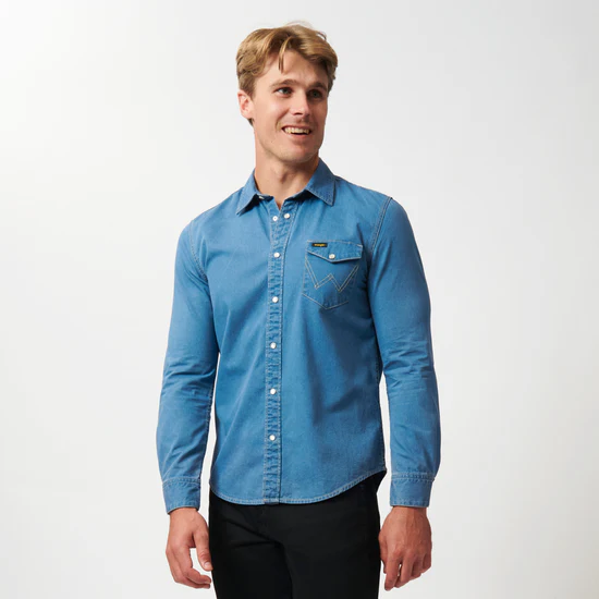 Men's Classic Long Sleeve Denim Shirt