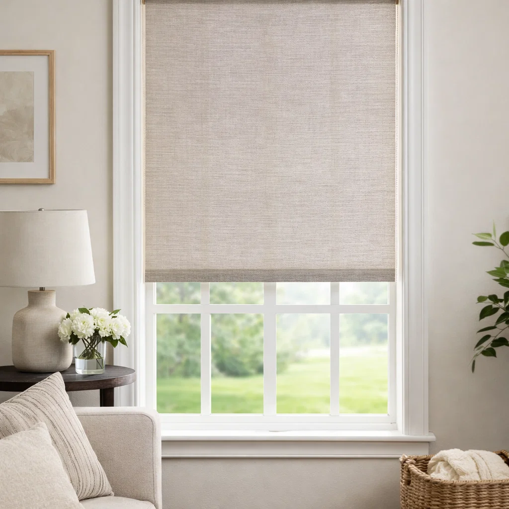 Taupe Barkweave Roller Blind