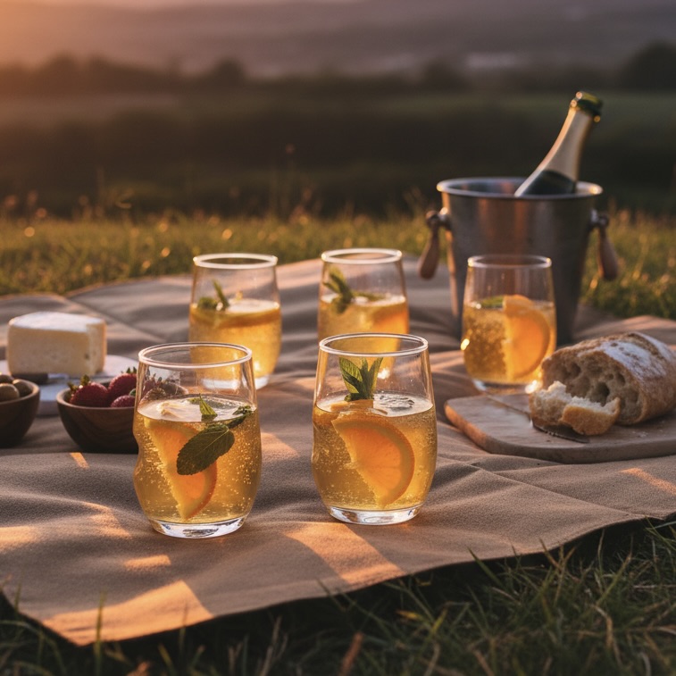 6x 280ml Festival Glasses with Rims