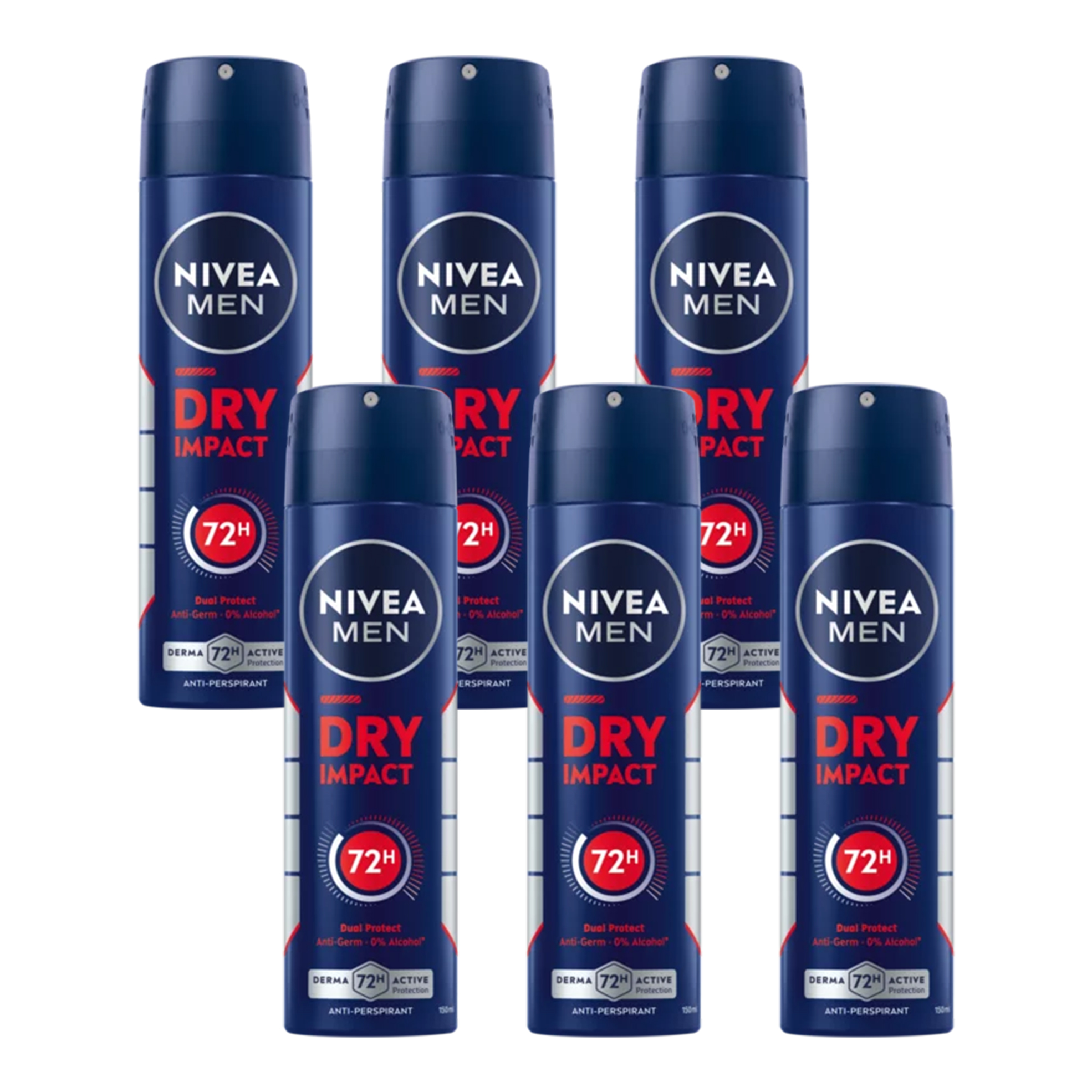 6x 150ml Men's Anti-Perspirant Aerosol Deodorants