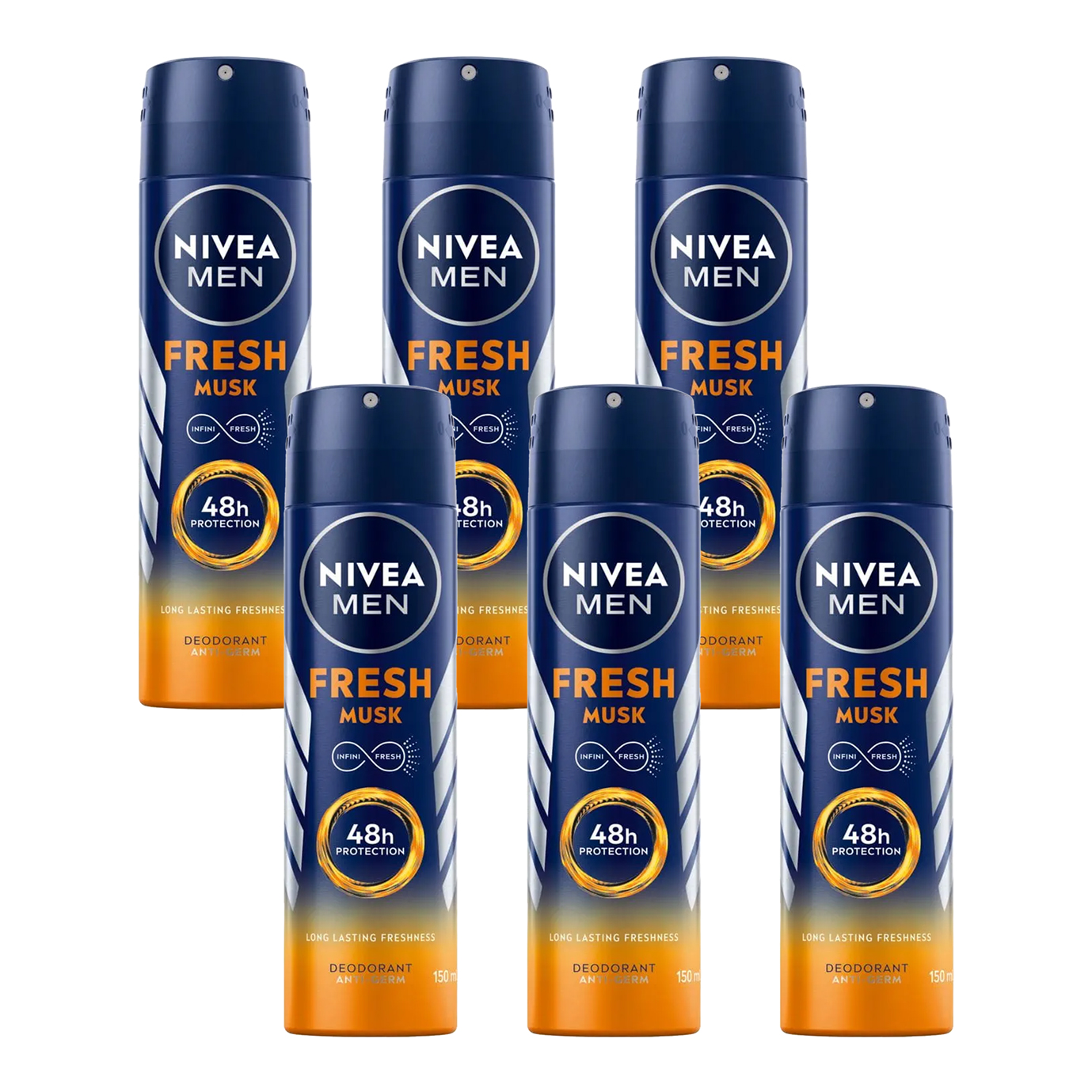 NIVEA MEN 6x 150ml Men's Deodorant Sprays | OneDayOnly