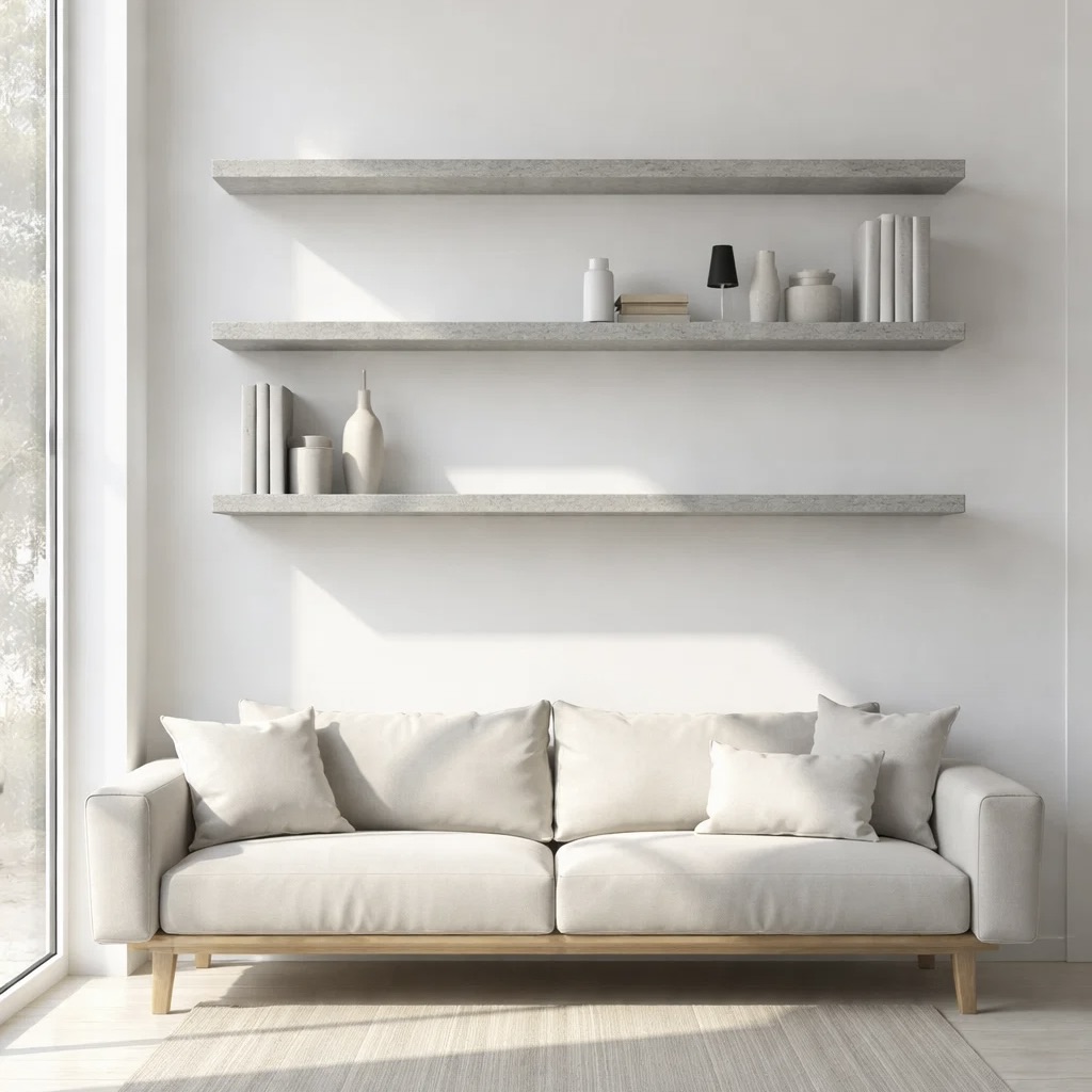 2x Cement Trendy DIY Floating Shelves